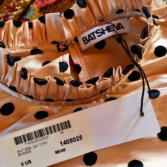 NEW Batsheva Beige Silk Crop Top - Picture 8 of 10